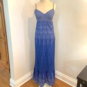 American Eagle, Blue & White Floral Maxi Dress